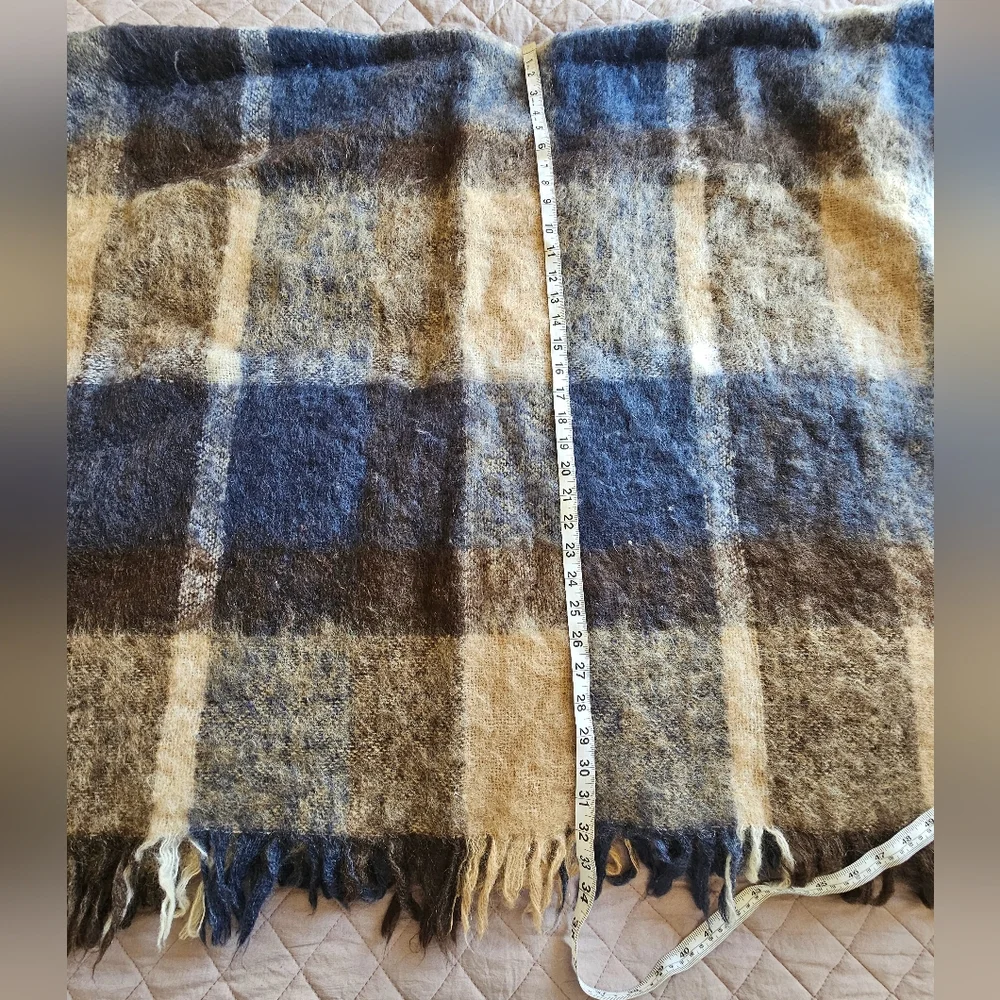 St. Albans Australia Pure‎ Mohair Plaid Preppy 50×65 Scarf Throw Blanket